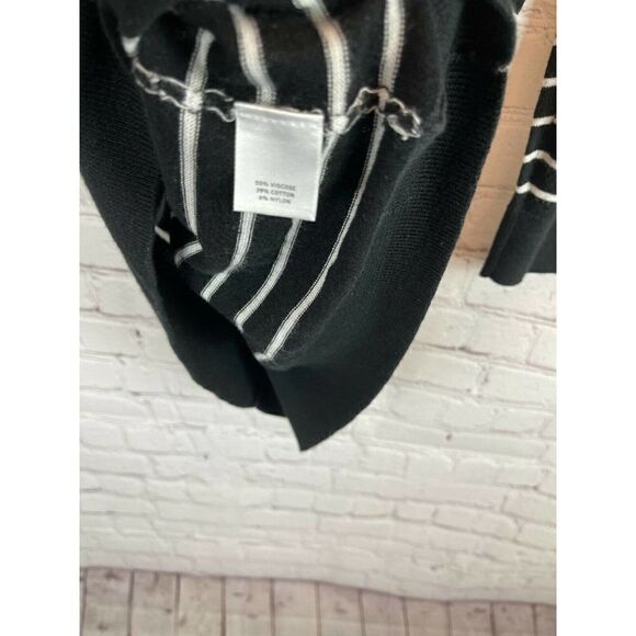 HALOGEN Nordstrom set of 2 violet white black striped front knot pullover top M - Picture 12 of 12